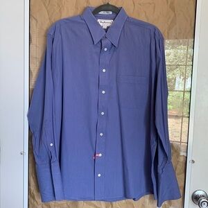 Burberry || Vintage Blue Pinstripe Button Down 100% Cotton Dress Shirt 16 1/2 32